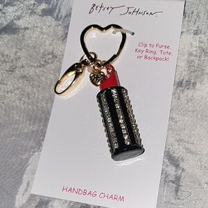 Betsey Johnson Lipstick Handbag Charm / Keychain